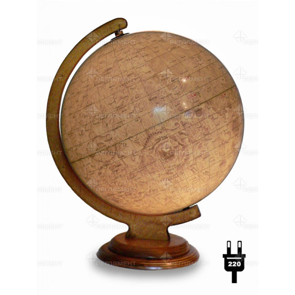 Глобус D=320мм,Марса на деревянной подставке