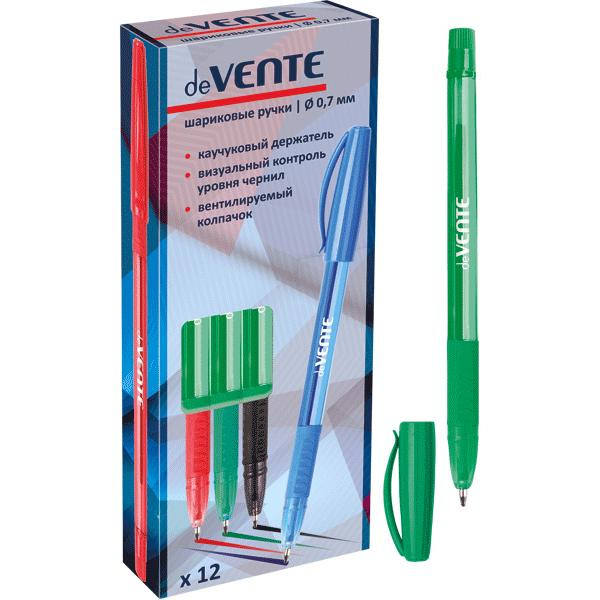 Ручка шариковая "DeVente" Alira 0,7мм зеленая с резиновым держателем