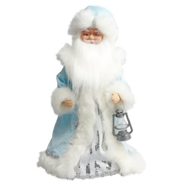 Дед Мороз 40см. муз. в голубом.