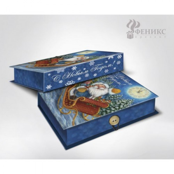 Подарочная коробка "Дед Мороз с санях"