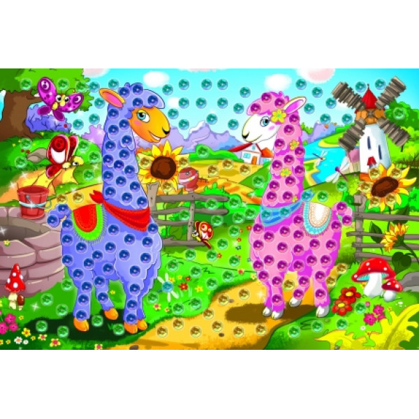 Кубики 4 шт пазл-раскраска Веселые животные