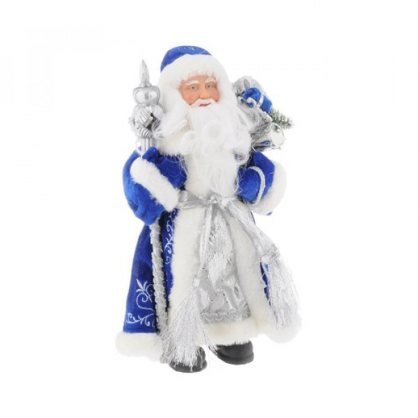 Дед Мороз  в синем костюме из пластика и ткани 30
