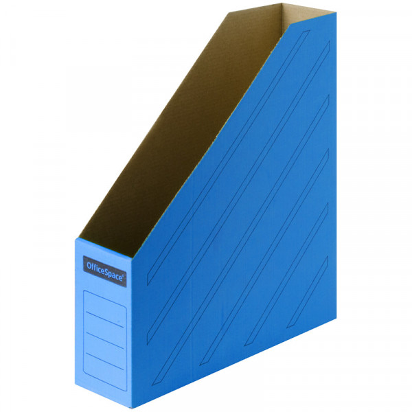 Лоток-накопитель архивный 75мм OfficeSpace микрогофрокартон, синий