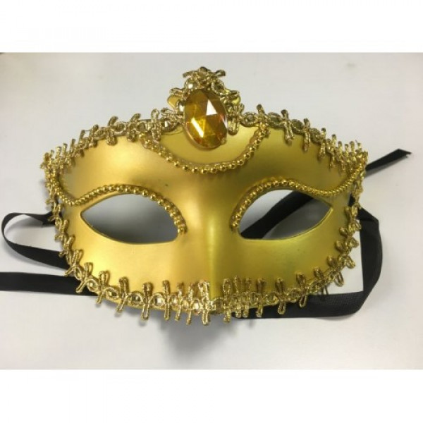 Карнавальная маска Золотая 11,7*17
