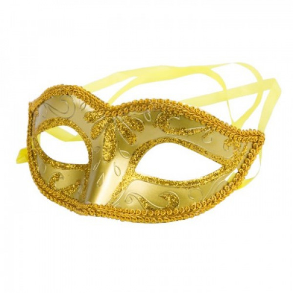 Карнавальная маска золото 15,6*10,3