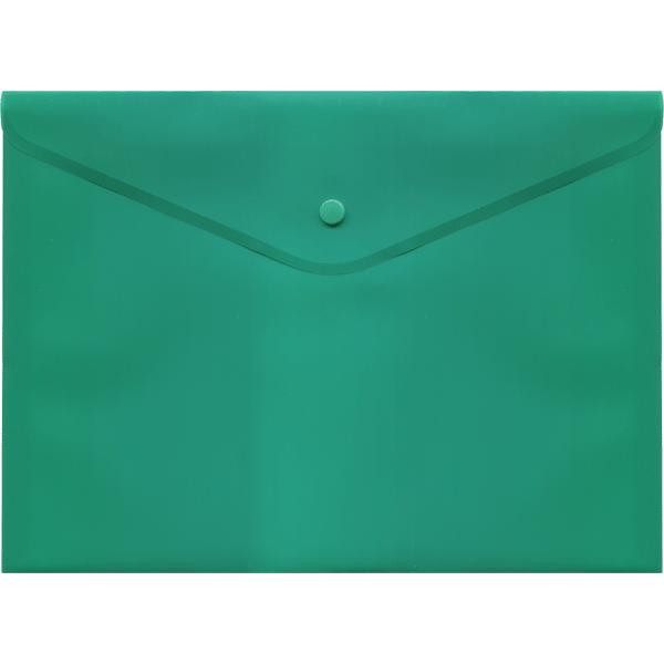 Папка-конверт на кнопке "deVente" А3 180мкм полупр. зеленая