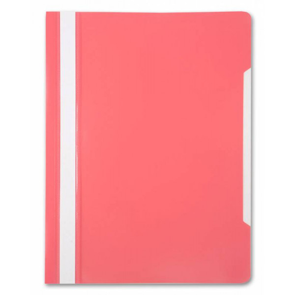 Папка-скоросшиватель  А4 проз. верх, лист пластик розовый