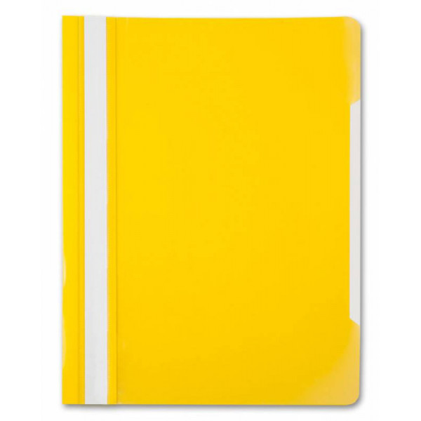 Папка-скоросшиватель Бюрократ А4 проз. верх, лист пластик желтый