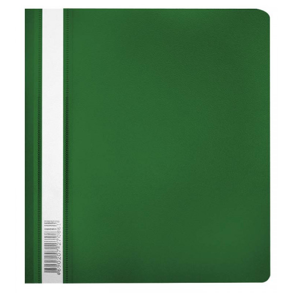 Папка-скоросшиватель Бюрократ А5 проз. верх, лист пластик зеленый