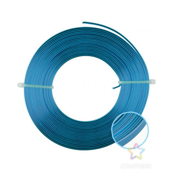 Проволока для плетения (плоская) алюминий 5м, 5м, №9 синий