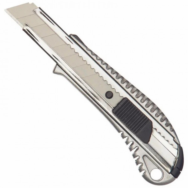 Нож канцелярский 18мм метал.  корпус, цинковое покрытие