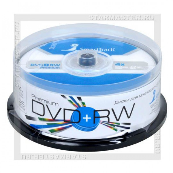 Диск DVD-RW 4.7Gb Smart Track 4x Cake Box/25шт