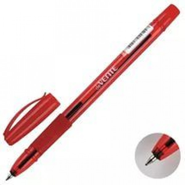 Ручка шариковая "DeVente" Alira 0,7мм красная с резин.держателем