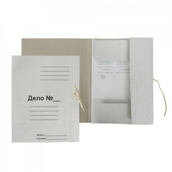 Папка для бумаг с завязками 320-г/м2 белая мелов.
