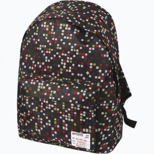 Рюкзак школьный "deVente." 40*30*14 черный с цветными квадратами.