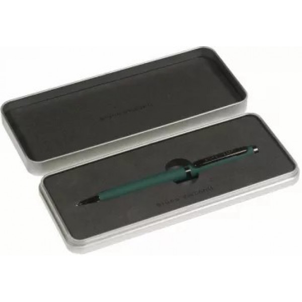 Ручка "FIREENZE" в мет.футляре 1,0 ММ, СИНЯЯ (корпус зеленый, футляр серебр.)