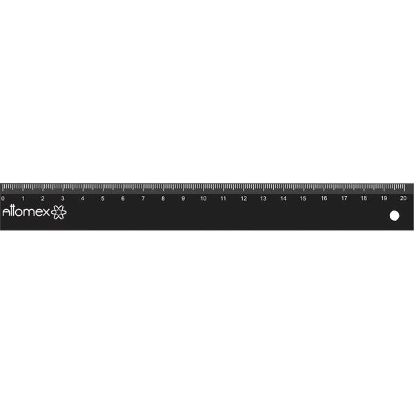 Линейка 20см. черная "Attomex"