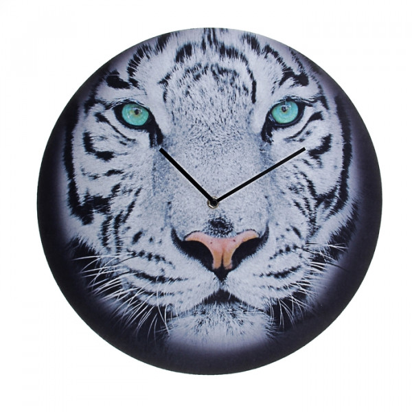 Часы настен. Тигр белый 40см.