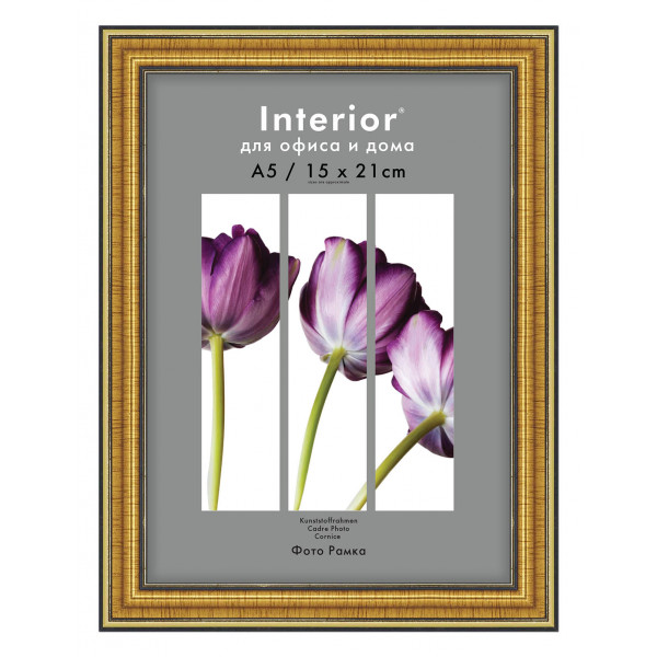 Фоторамка Interion Office 15*21 золото 286, стекло