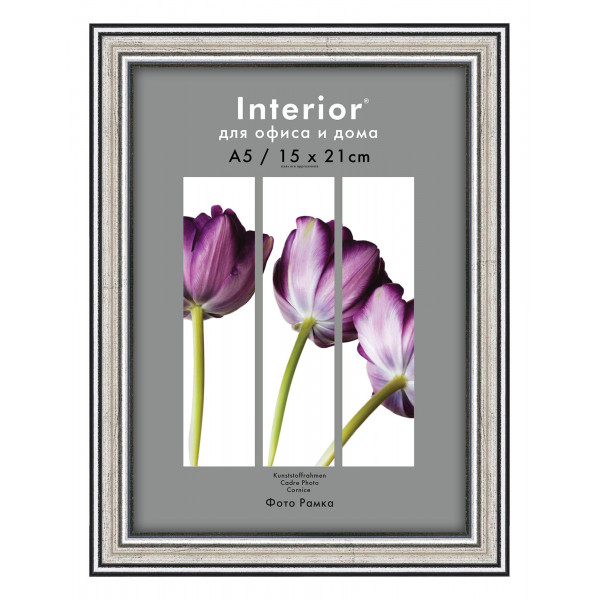 Фоторамка Interion Office 15*21 серебро 290, стекло