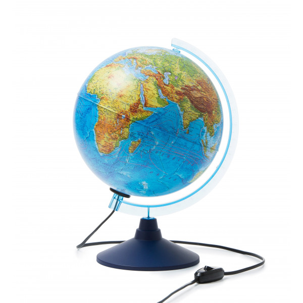 Глобус D=250 Земли физический с подсветкой Классик Евро
