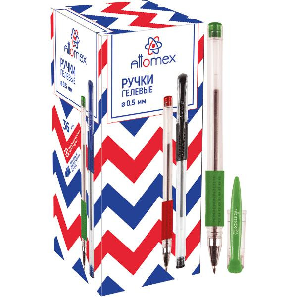 Ручка гелевая Attomex, зеленая 0,5