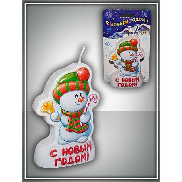 Свеча-барельеф "Снеговик"