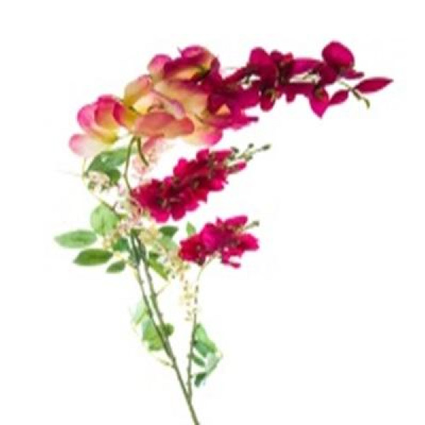 Ветка Глицинии, 74см, бело-розовый