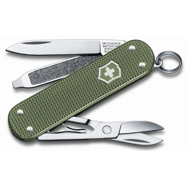 Нож перочинный Victorinox Alox 58мм, 5фун., оливковый.