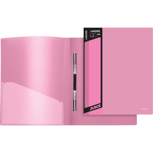 Папка с пруж. скоросшивателем, внутренний карман "deVENTE. Juicy" А4 450мкм розовая