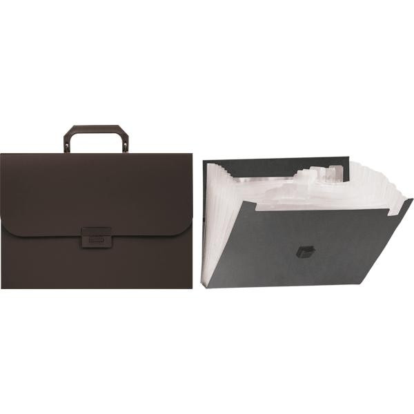 Портфель пластиковый "Attomex" 13 отд. на замке черный