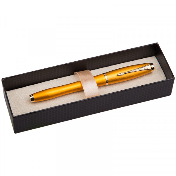 Ручка-роллер Urbal Premium Parker Mandarin Yellow GT 0,8мм черная.