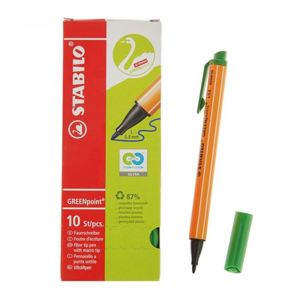 Ручка капилярная Stabilo Sensor 0.8мм зеленая