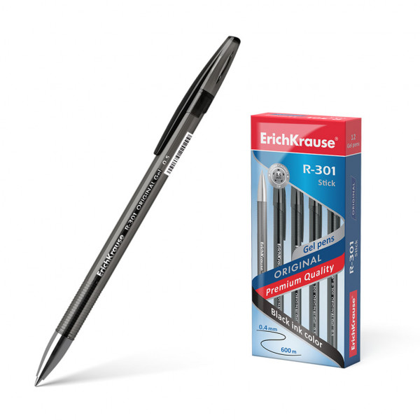 Ручка гелевая "R-301 ORIGINAL" черная, 0,5 мм