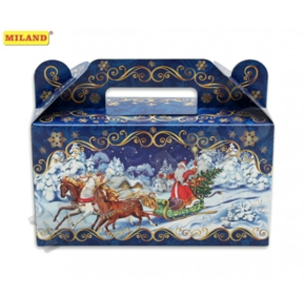 Коробка для конфет Сундучок "Снежный лес" 500 гр