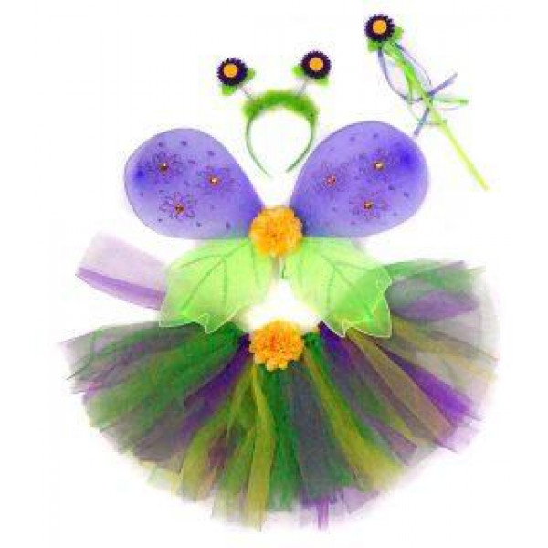 Костюм Страна эльфов фиолет. крылья 47*35см, юбка 25см, ободок, палочка