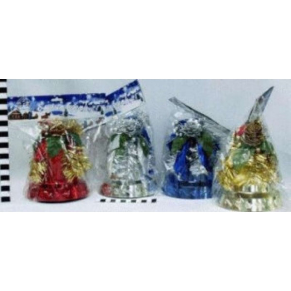 Колокол бол пласт. с мишурой 16*12