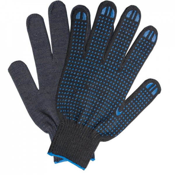 Перчатки х/б с  ПВХ покрытием черные 10 класс