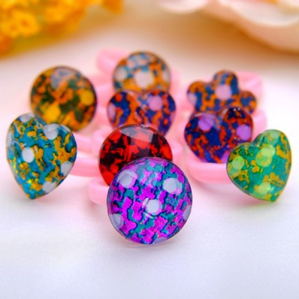 Кольцо "Ассорти" калейдоскоп, безразмерное, микс