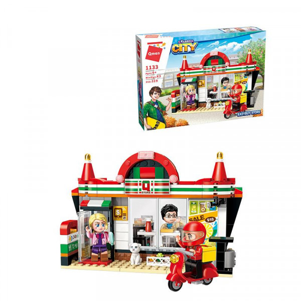 Конструктор пласт. город с фигурками 319дет.