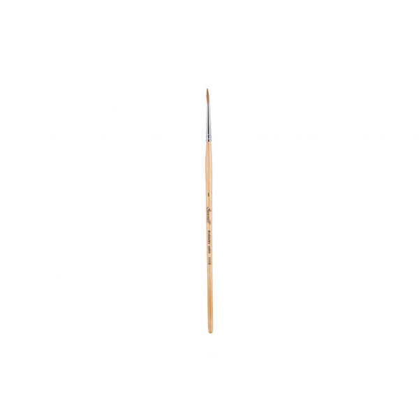 Кисть №1 колонок микс круглая, короткая ручка пропитанная лаком (1,5 мм)
