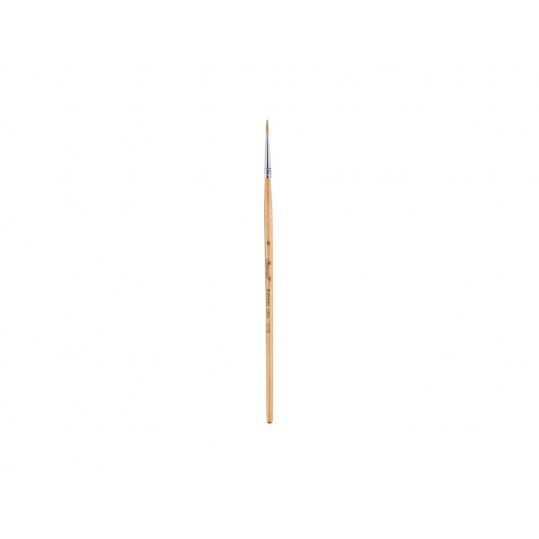 Кисть №0 колонок микс круглая, короткая ручка пропитанная лаком (1 мм)