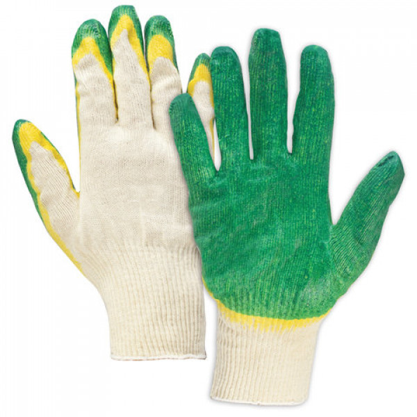 Перчатки х/б 13кл. лайма люкс латекс облив