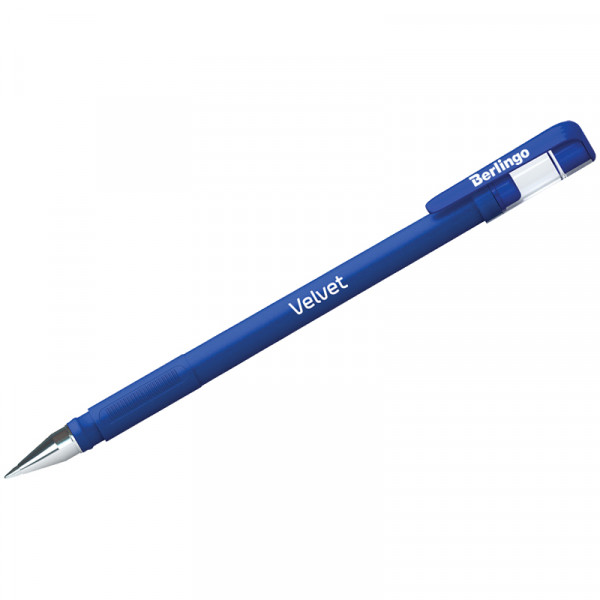 Ручка гелевая Berlingo Velvet 0.5мм синяя прорез. корп.