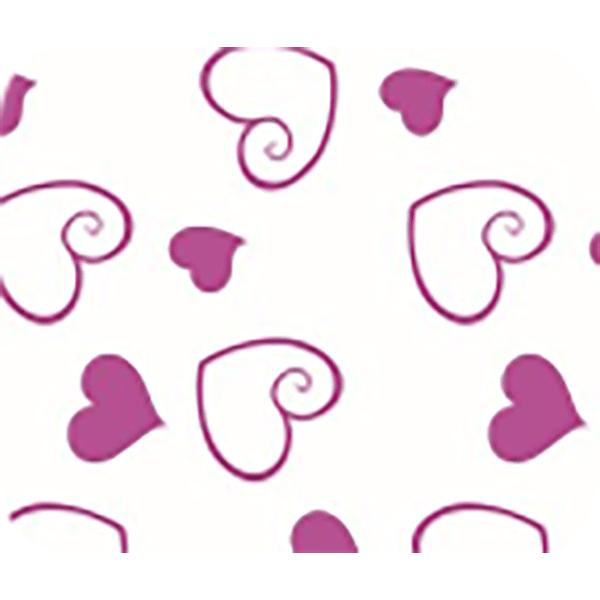 Бумага тишью c орнаментом "deVENTE. Розовые сердца на белом фоне" 50x70 см, 17 г/м², 5 л,