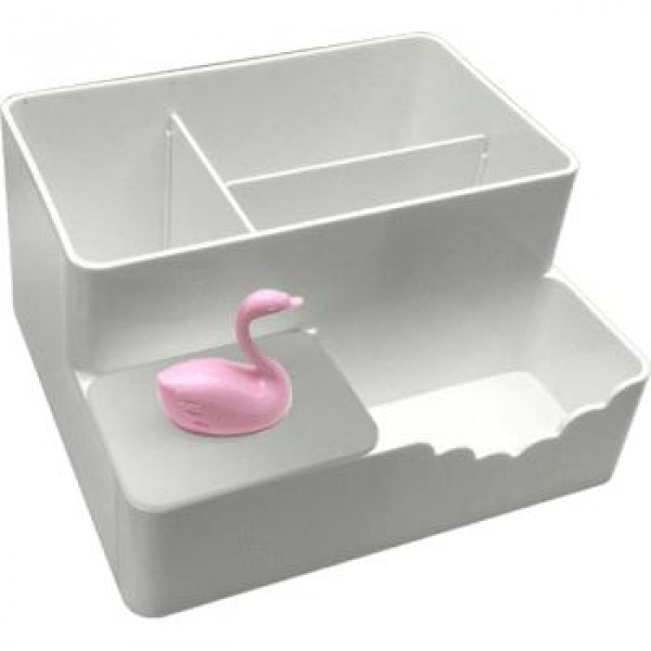 Органайзер настольный детский. "deVENTE Pink Swan" белый  10,6*17,5*18,1