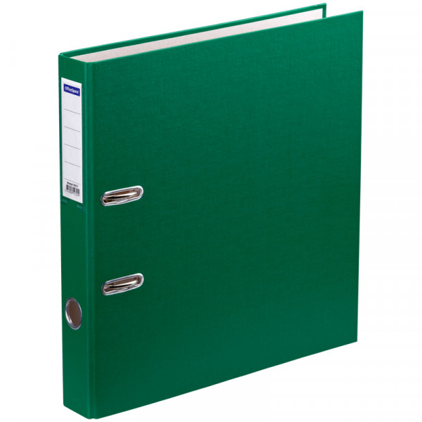 Папка-регистратор 50мм. OfficeSpace зеленая, бумвинил, наварной карман