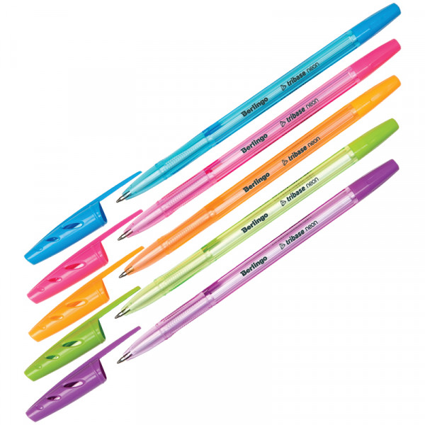 Ручка шариковая Berlingo "Tribase Neon" синяя 0,7мм