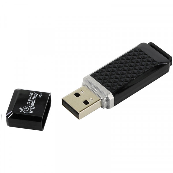 Флеш-память 16GB Smart Buy QuartzUSB черная,