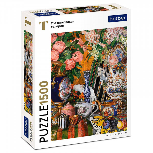 Пазлы-игра 1500 Головин А.Я. "Фарфор и цветы" (Третьяковская галерея)